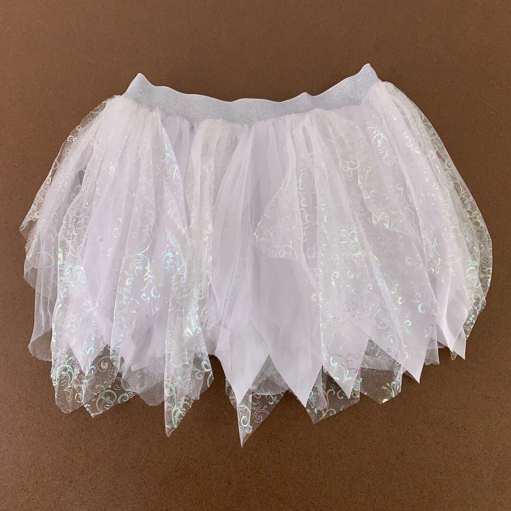 Spirit Halloween Women's Plus One Size White Shimmer Pull On Costume Skirt